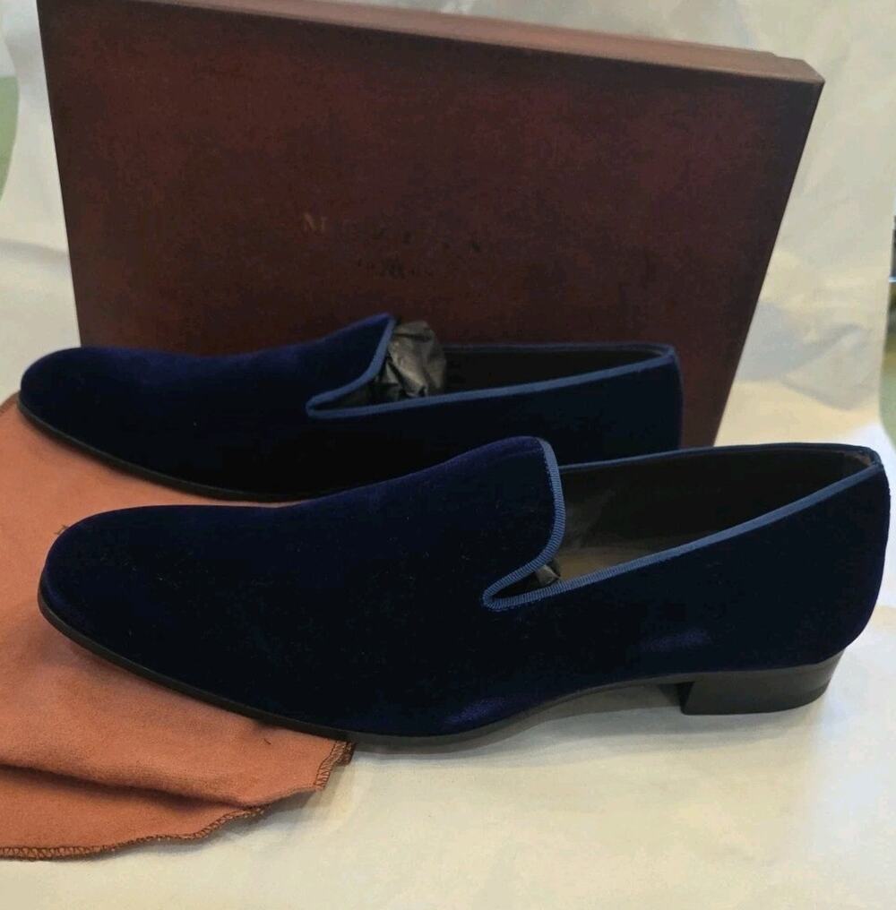 Mezlan Men's Lublin Velvet Formal Slip-On in Blue 10.5M